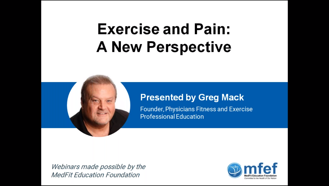 Exercise and Pain: A New Perspective